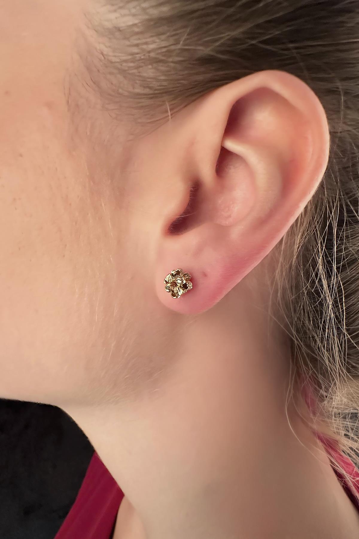 14K Gold Mix Color Dorica Ball Stud Earrings