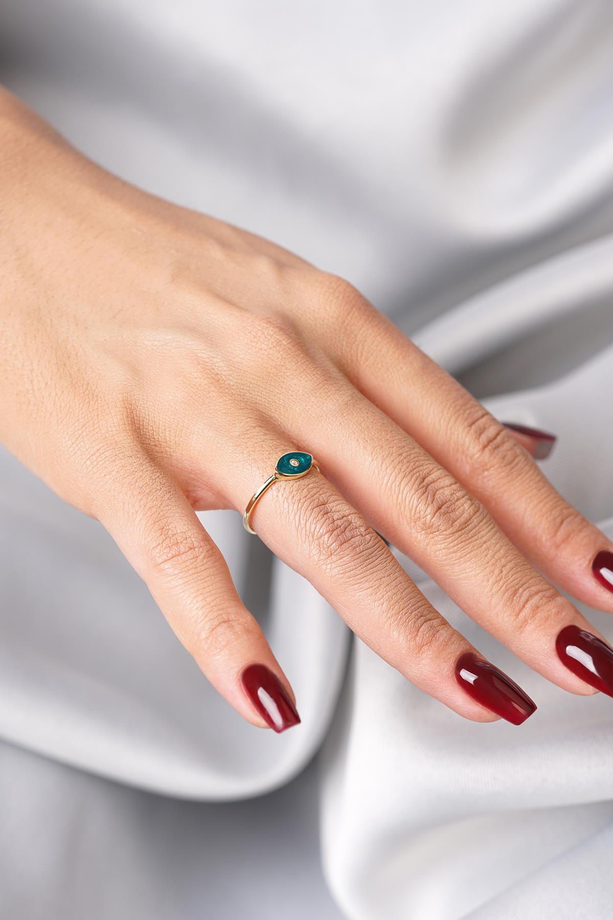 14K Gold Mother of Pearl Statement Ring