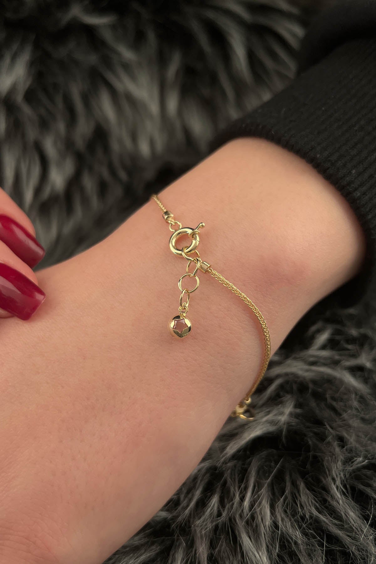 14K Gold Multi-Color Lucky Bracelet