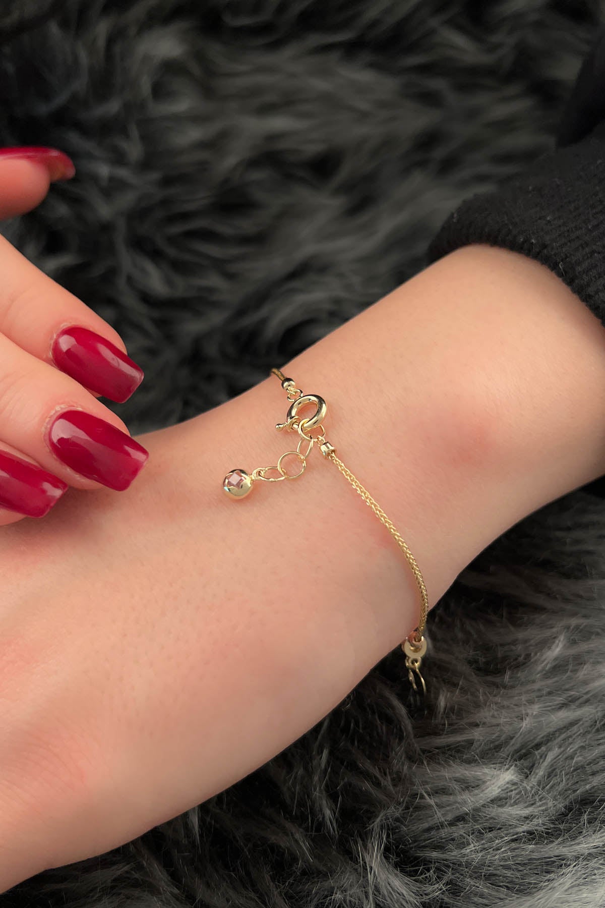 14K Gold Multi Colored Love Themed Lucky Bracelet