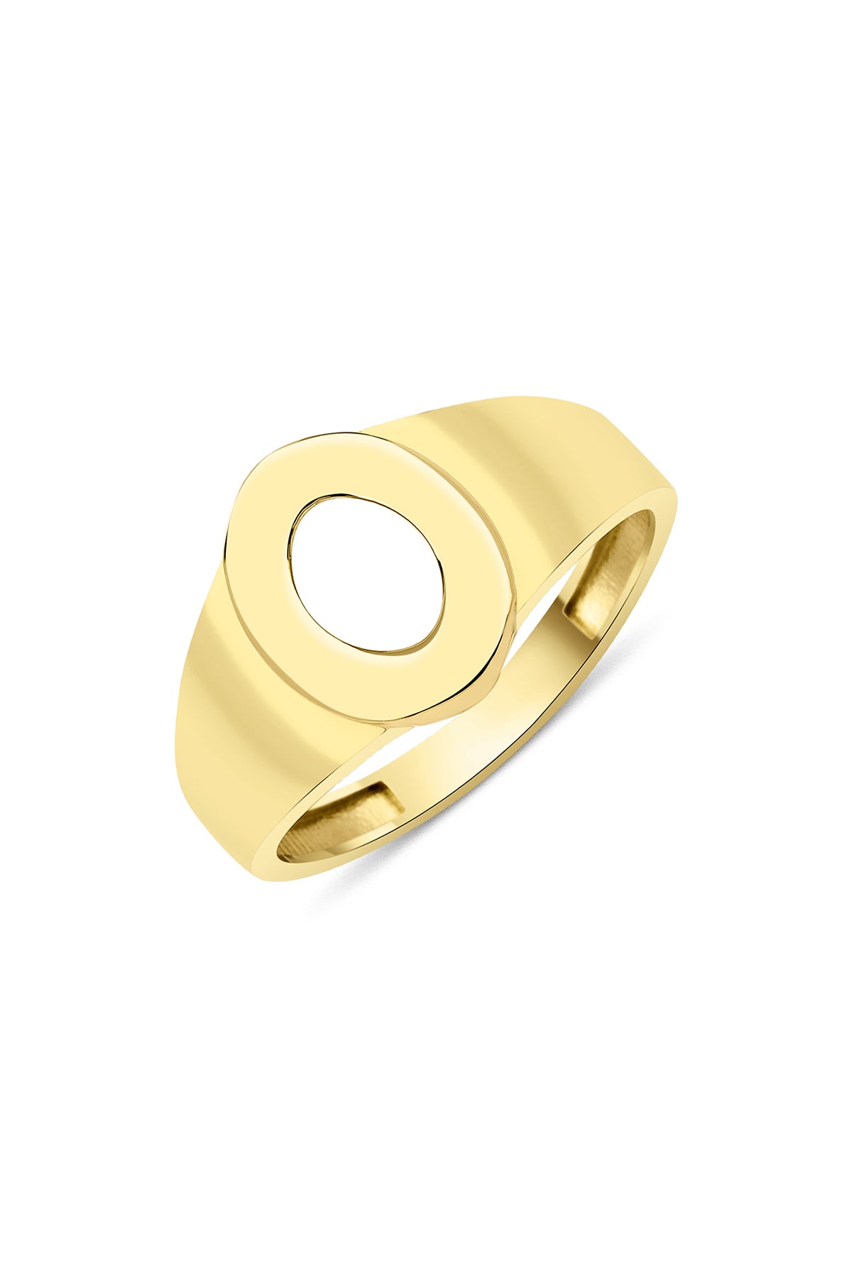 14k Gold O Initial Ring