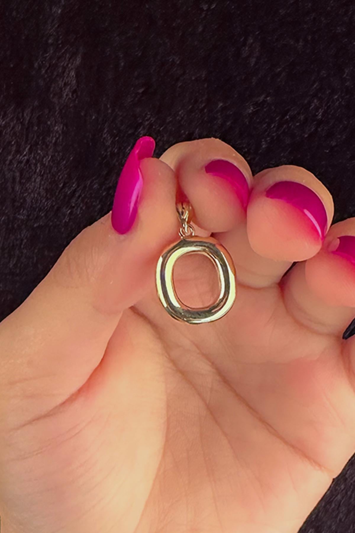 14K Gold O Letter Charm