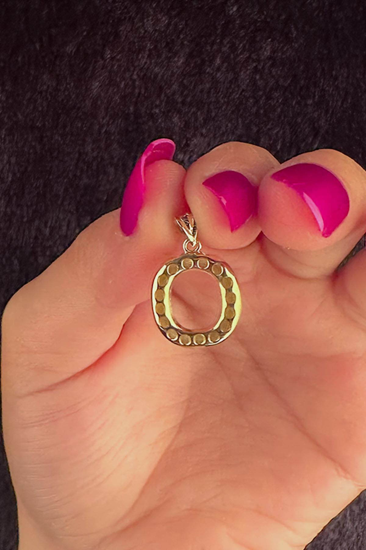 14K Gold O Letter Charm