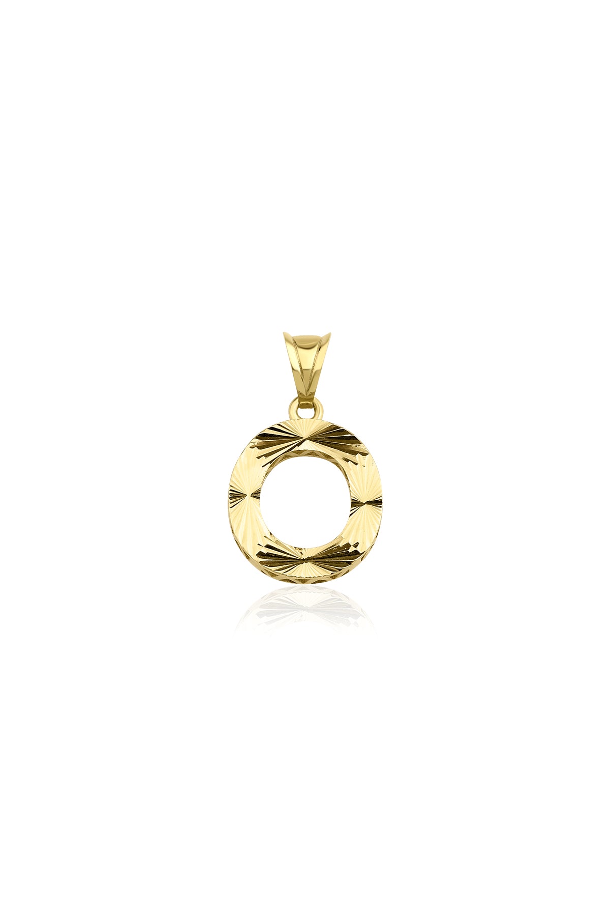 14K Gold O Letter Mini Shine Pendant