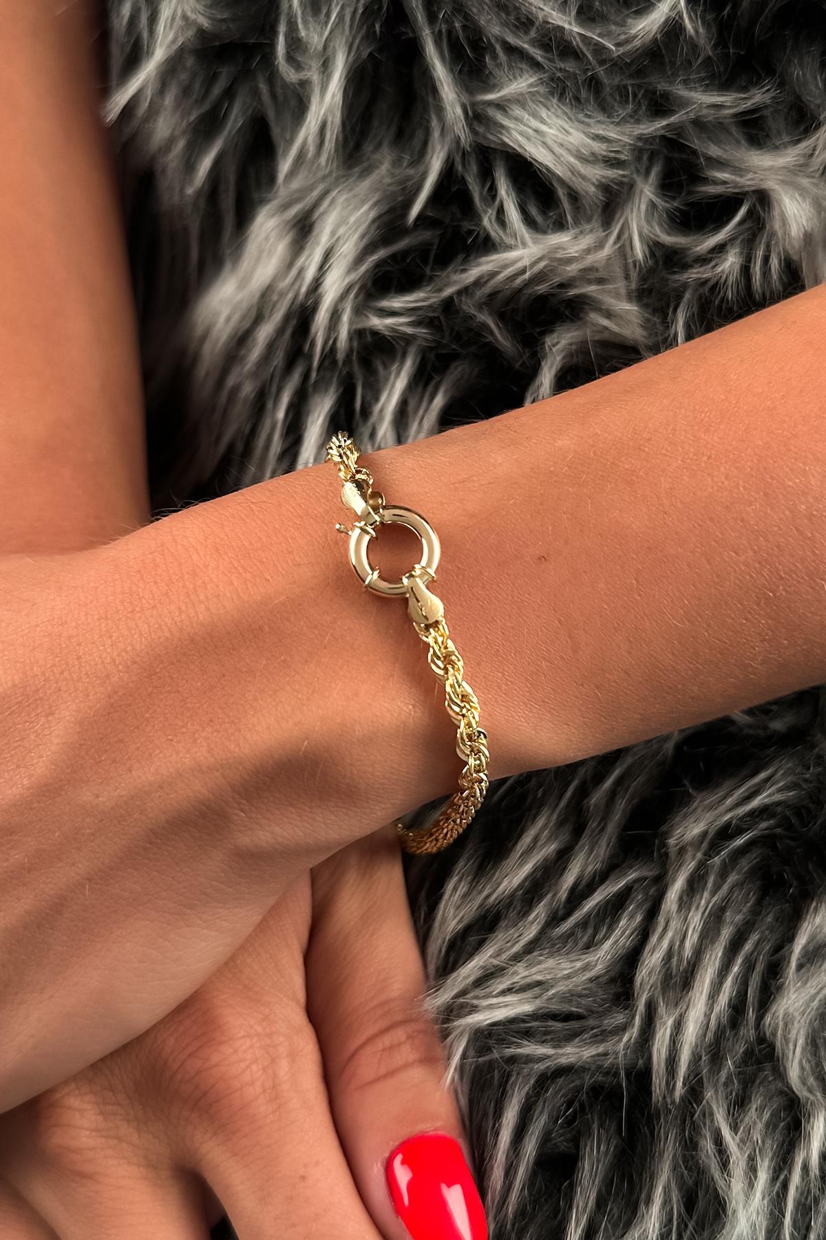 14K Gold Omega Rope Bracelet