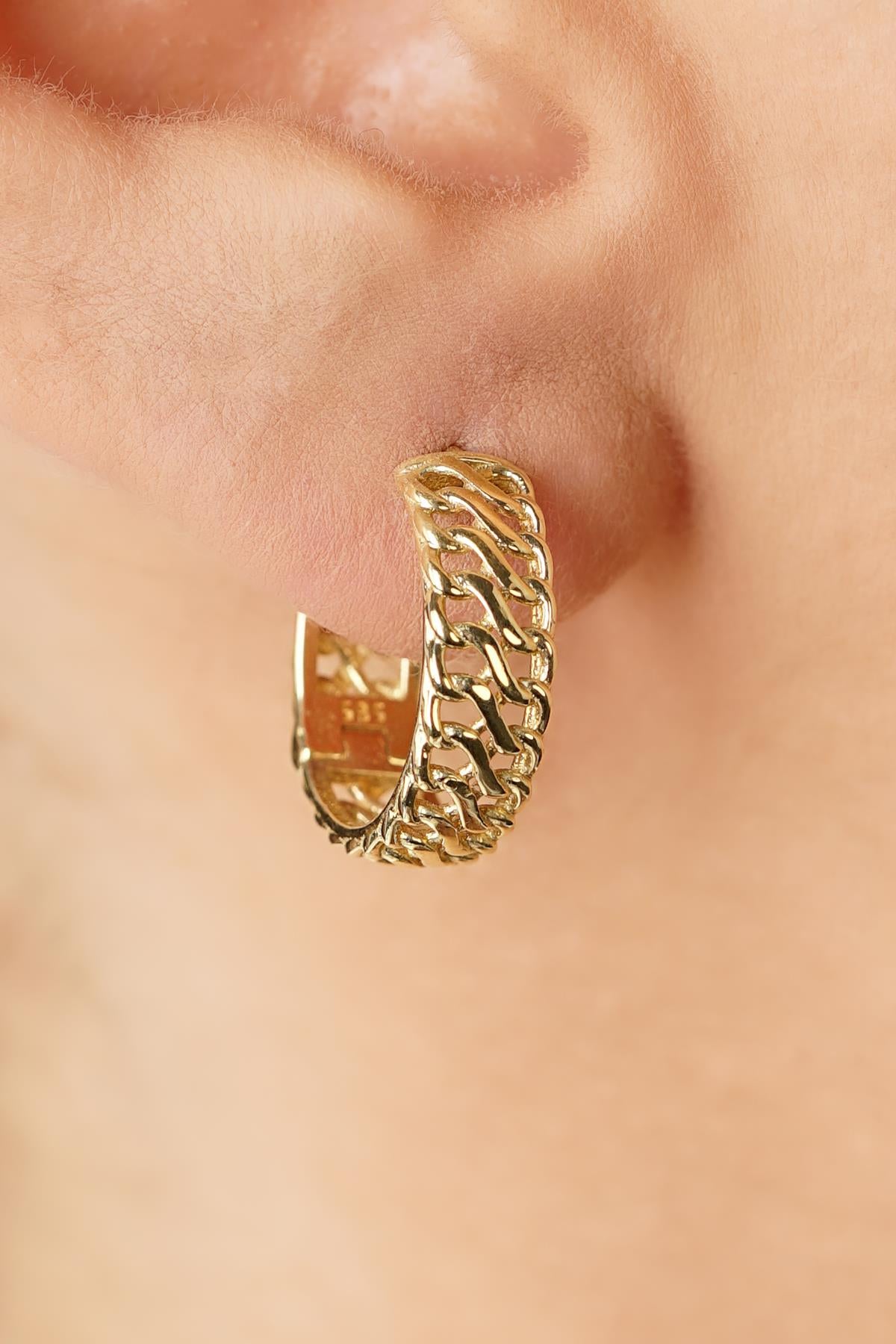 14K Gold Otto Designer Hoop Earrings