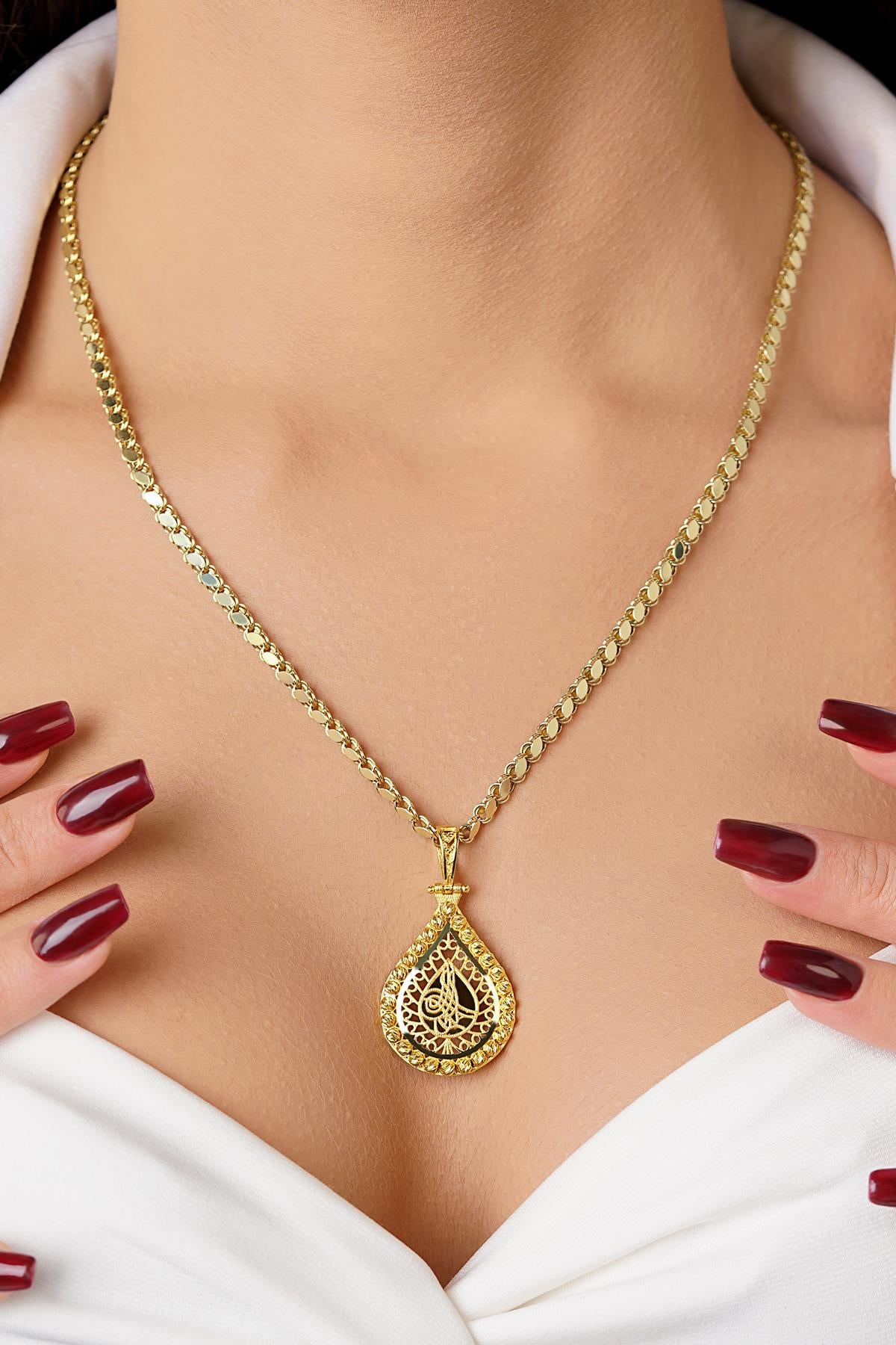 14K Gold Ottoman Medallion on Sequin Chain