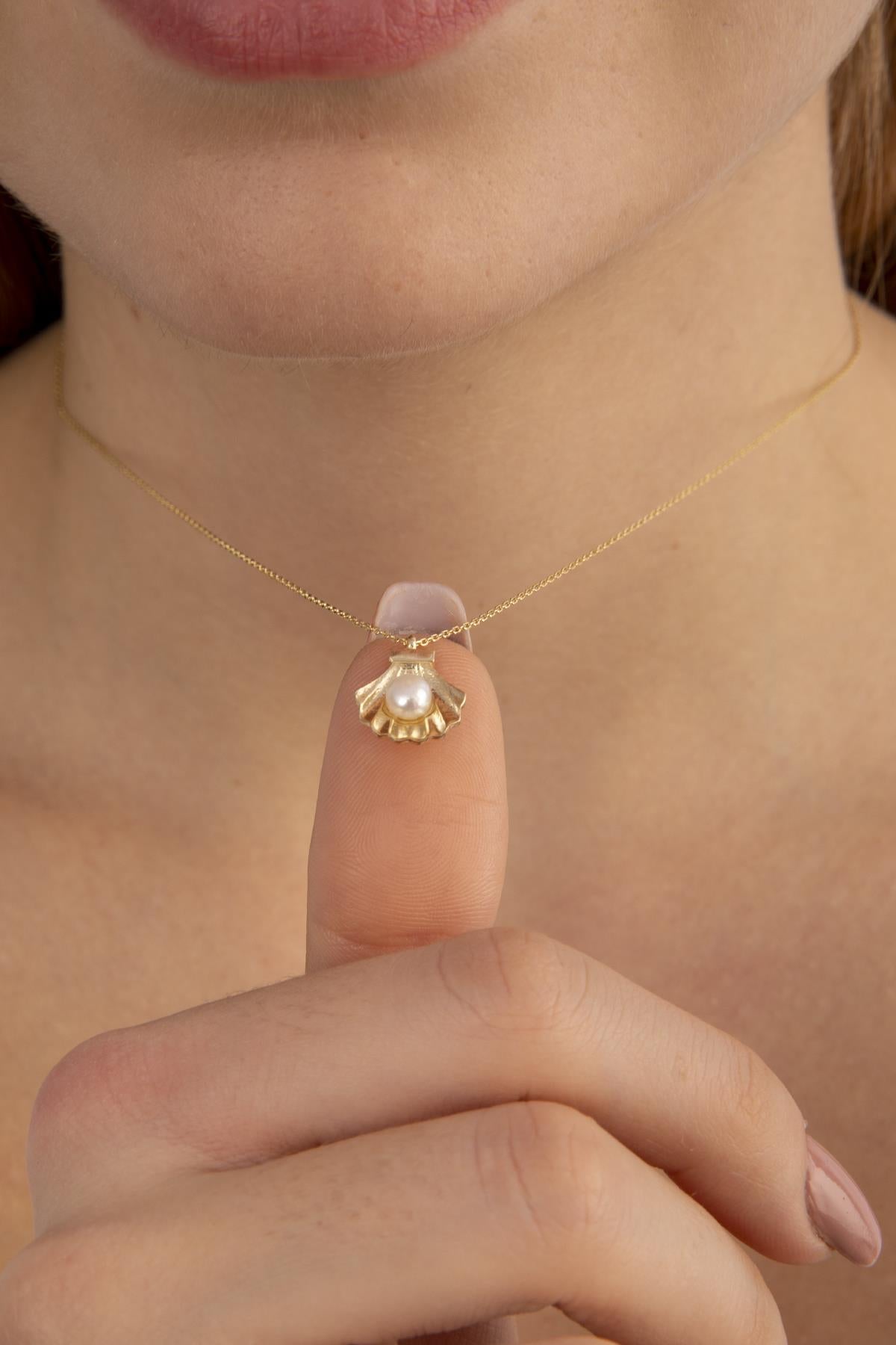 14K Gold Oyster Pearl Necklace