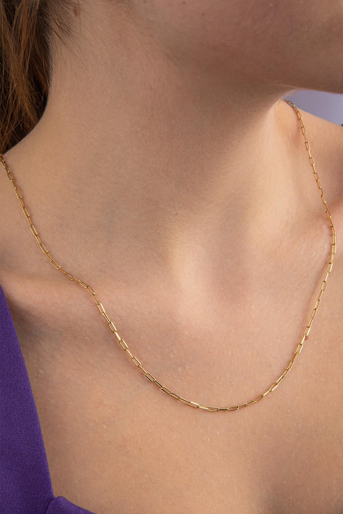 14K Gold Paperclip Chain 0.078 inch