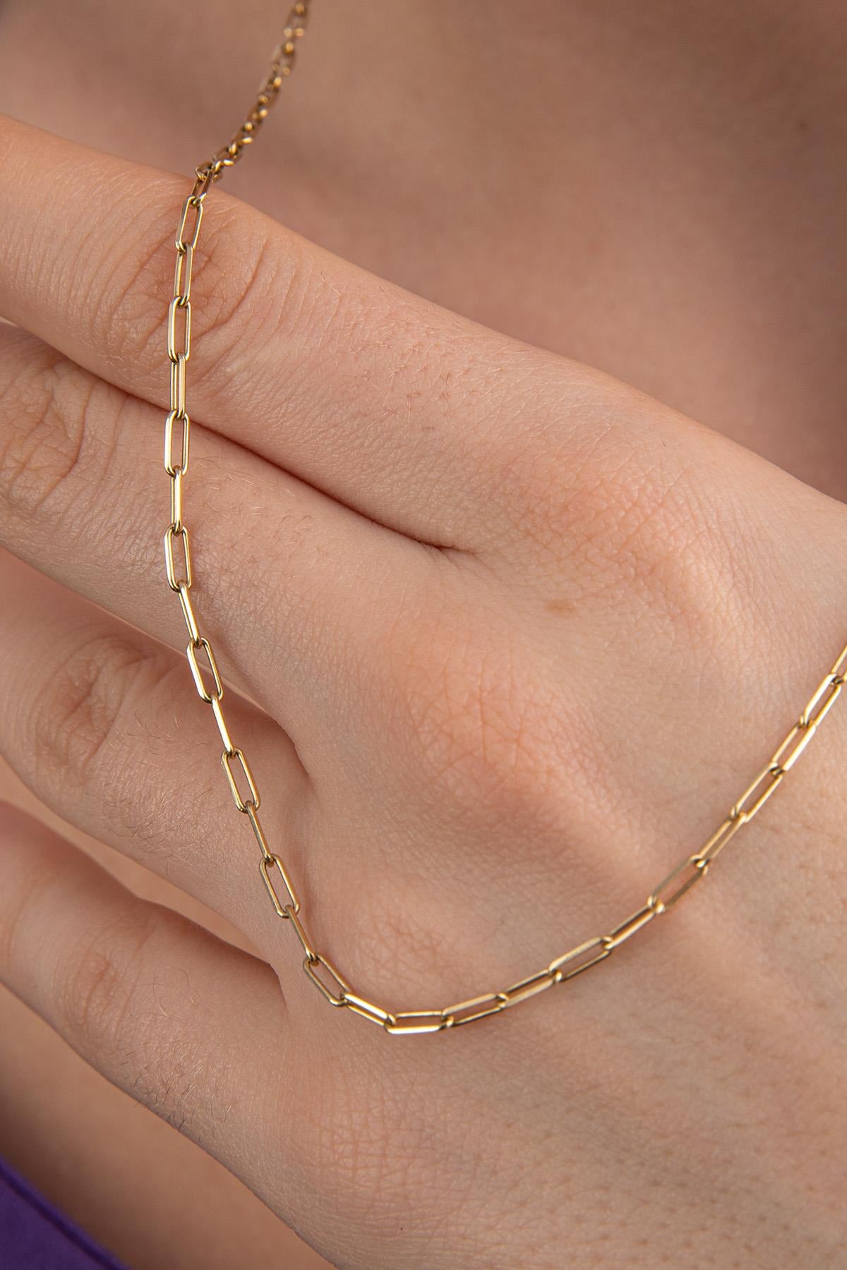 14K Gold Paperclip Chain 0.078 inch