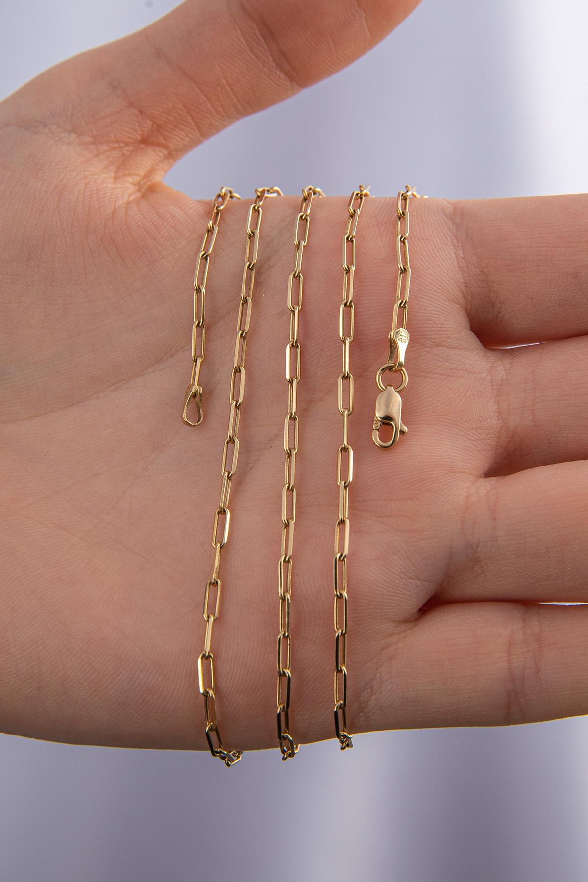 14K Gold Paperclip Chain 0.078 inch