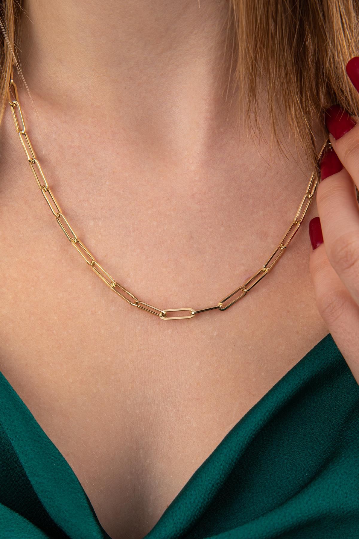 14K Gold Paperclip Chain 0.161 inch