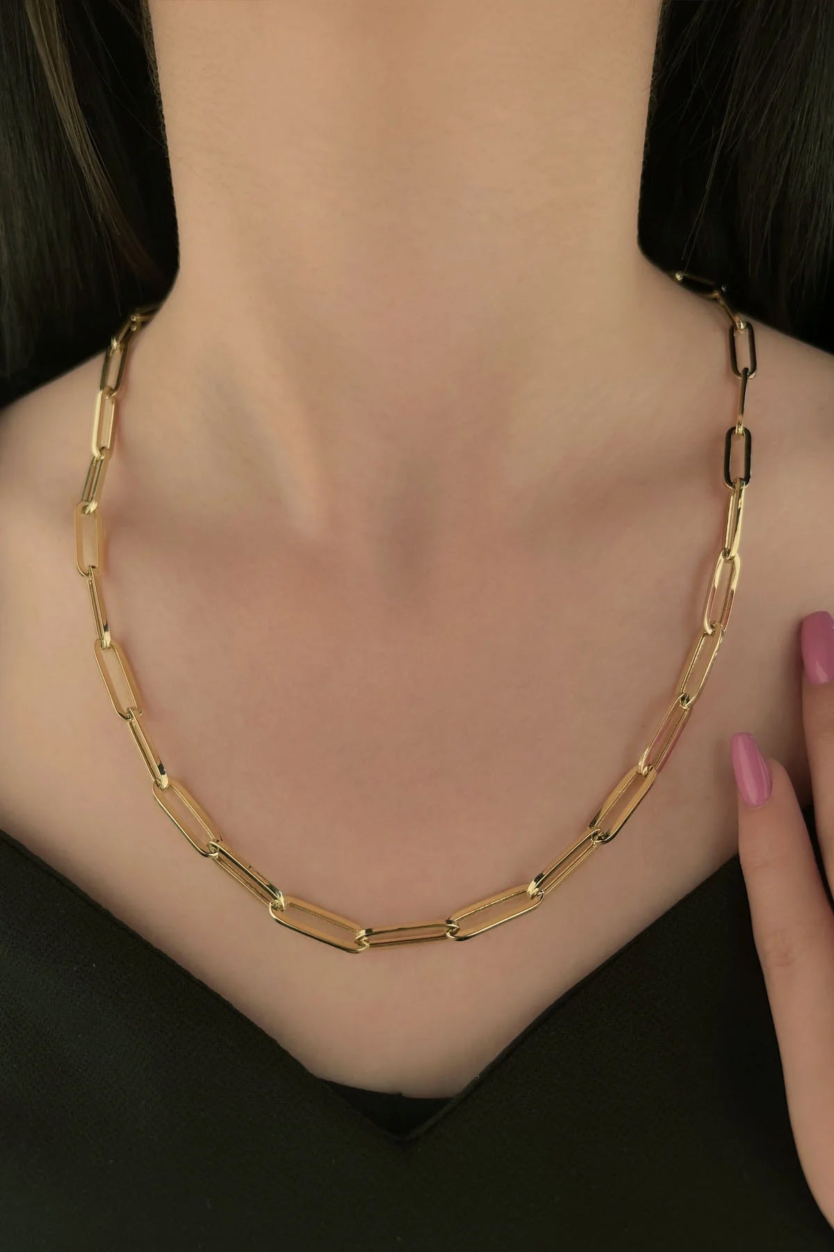 14K Gold Paperclip Chain 0.228 inch