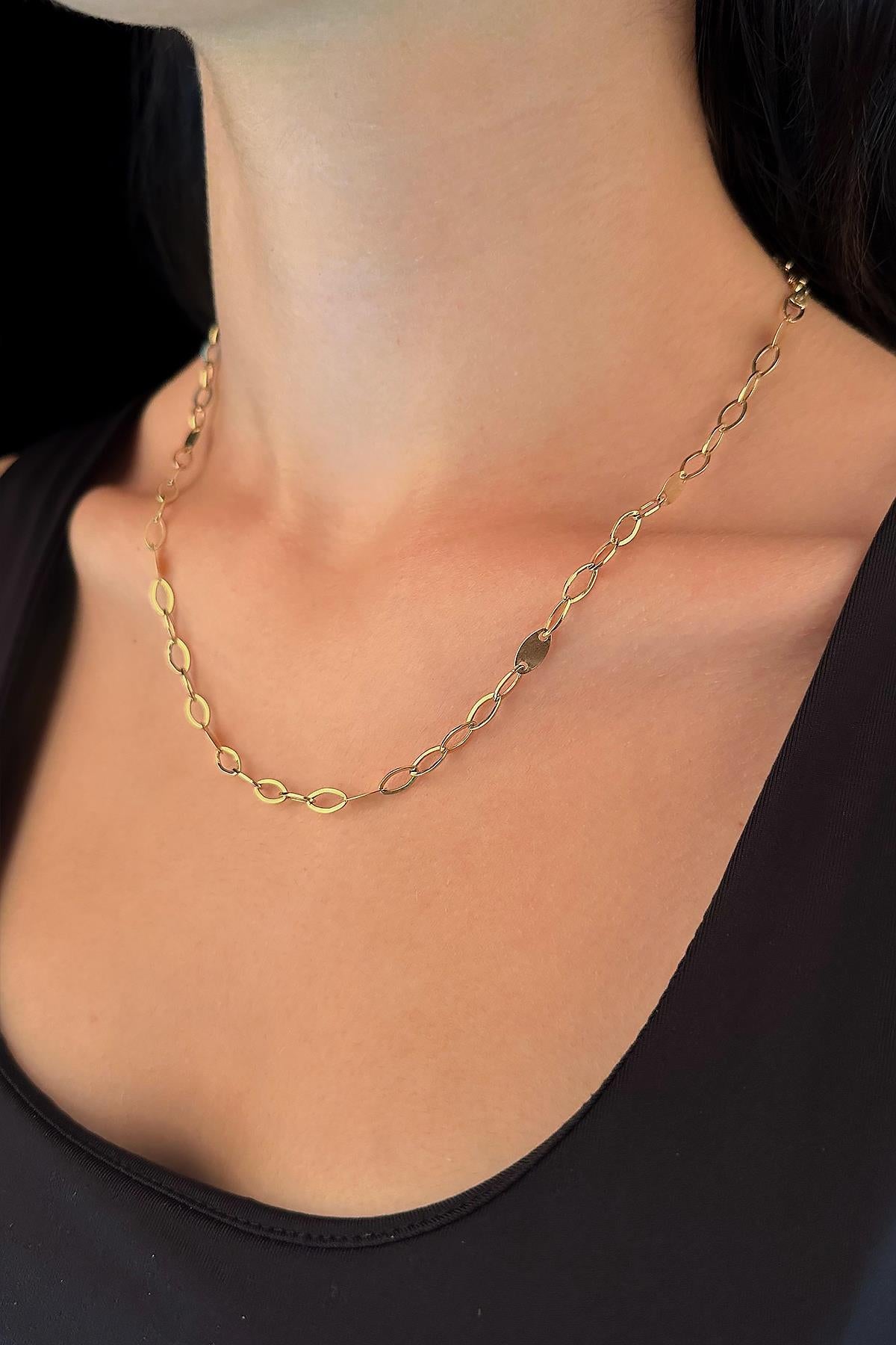 14K Gold Paperclip Chain