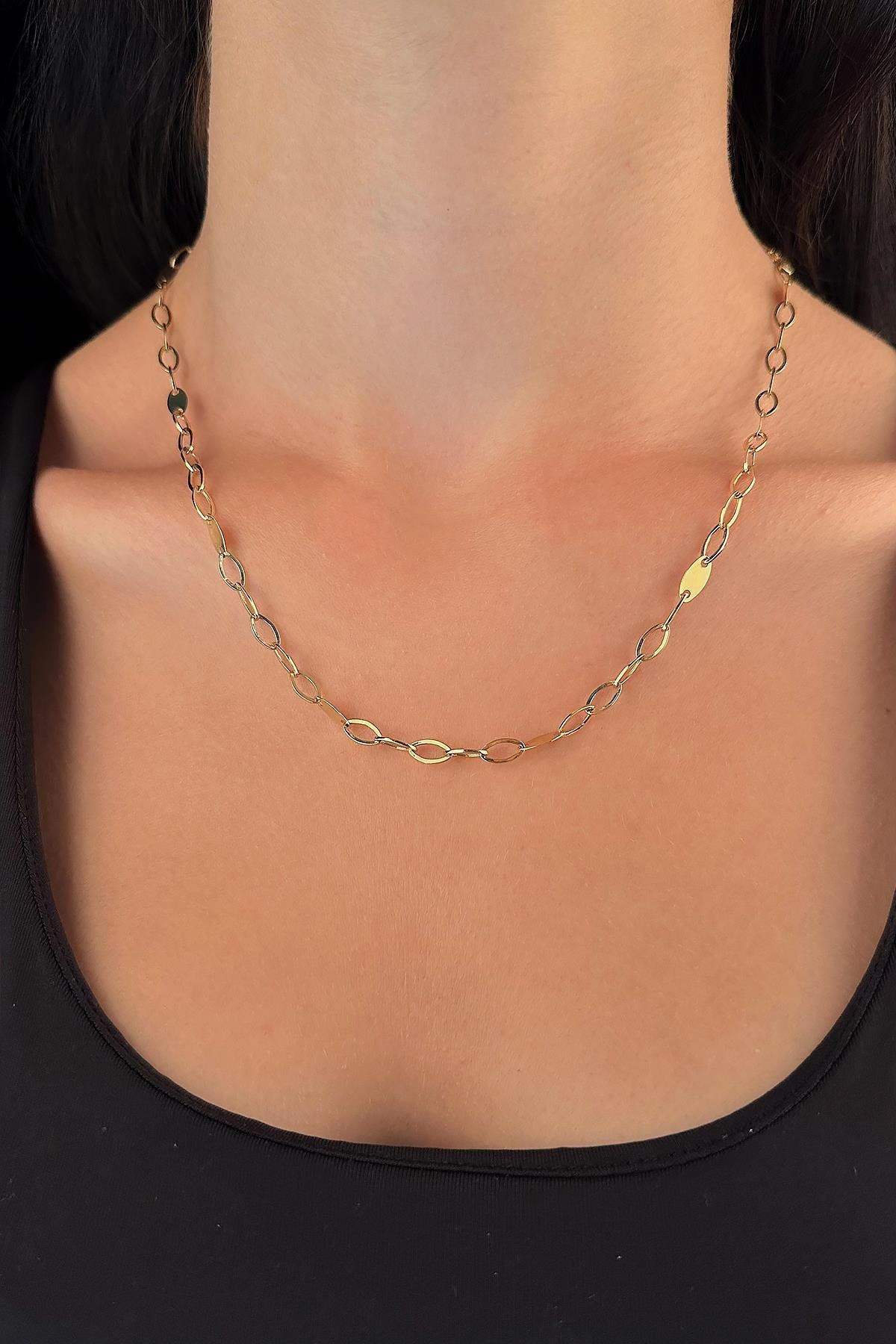 14K Gold Paperclip Chain