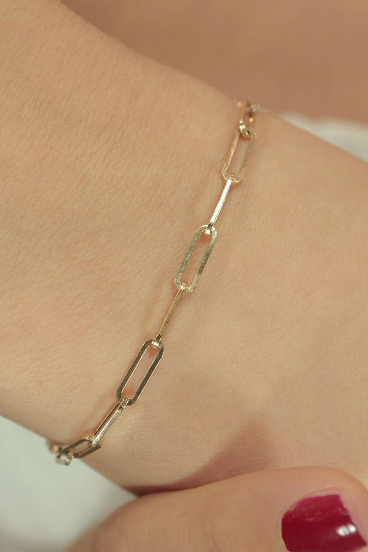 14K Gold Paperclip Set (Bracelet - Chain )