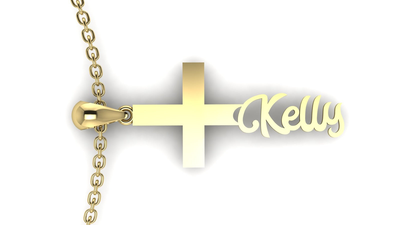 14K Gold Personalized Cross Necklace – Custom Name Jewelry Gift