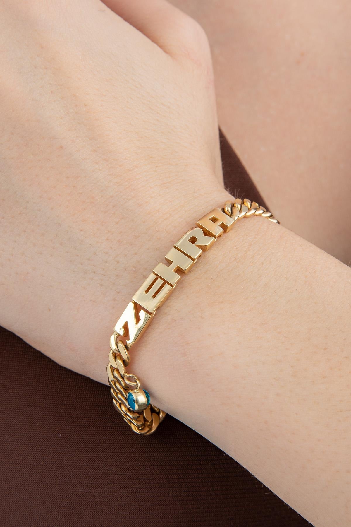 14K Gold Personalized Name Bracelet 0.216 inch