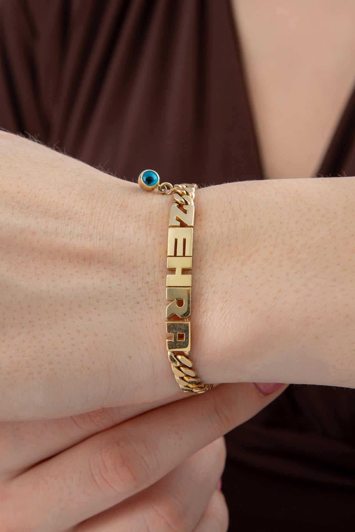 14K Gold Personalized Name Bracelet 0.216 inch