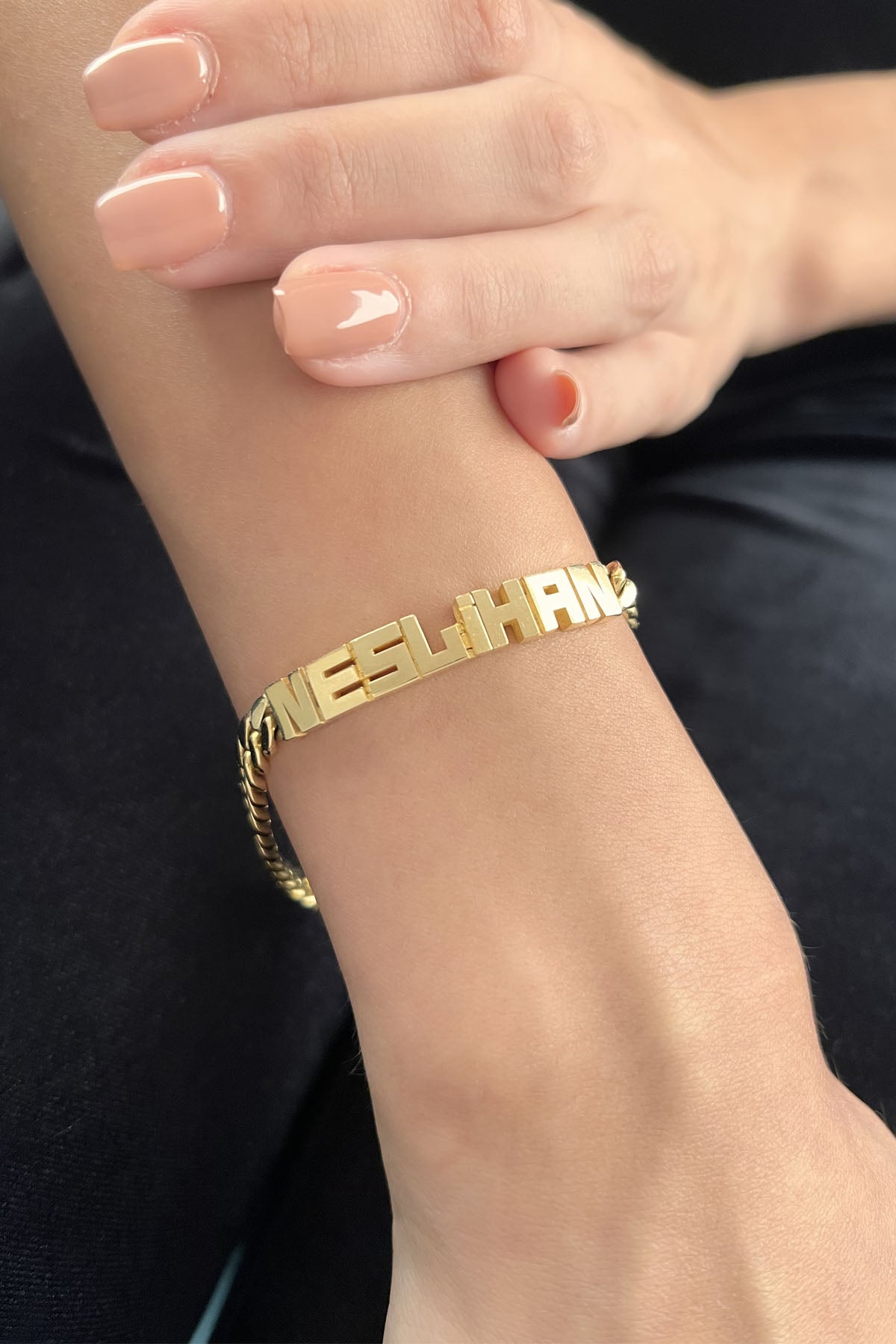14K Gold Personalized Name Bracelet 0.240 inch