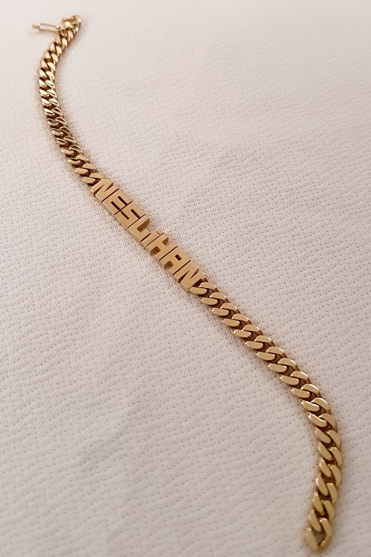 14K Gold Personalized Name Bracelet 0.240 inch