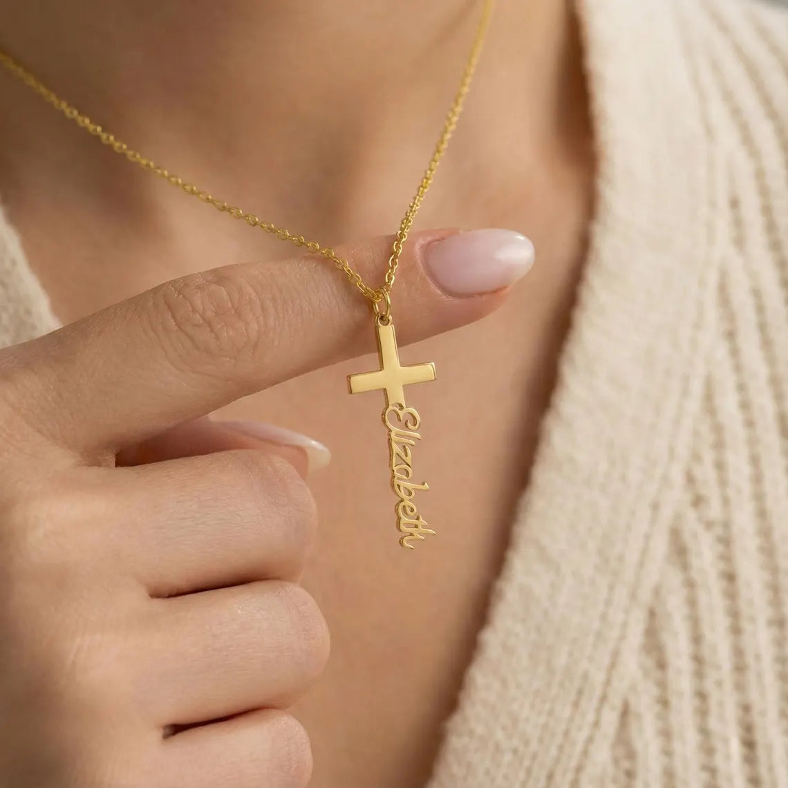 14K Solid Gold Personalized Name Necklace – Your Identity, Etched in Gold