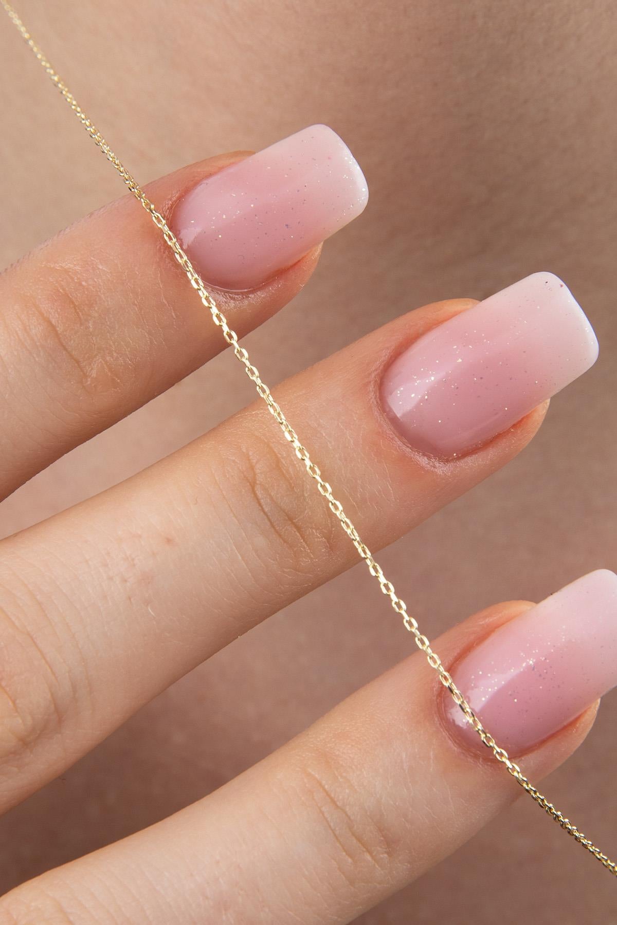 14K Gold Pink Enamel Heart Shape Necklace