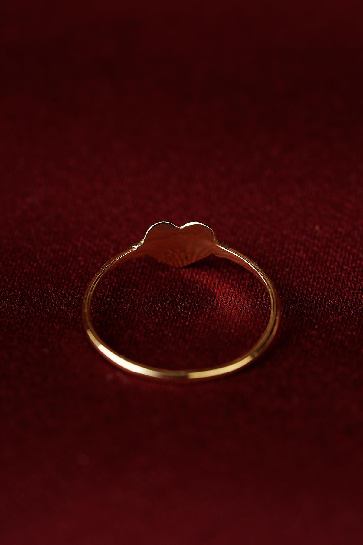 14K Gold Plain Heart Ring