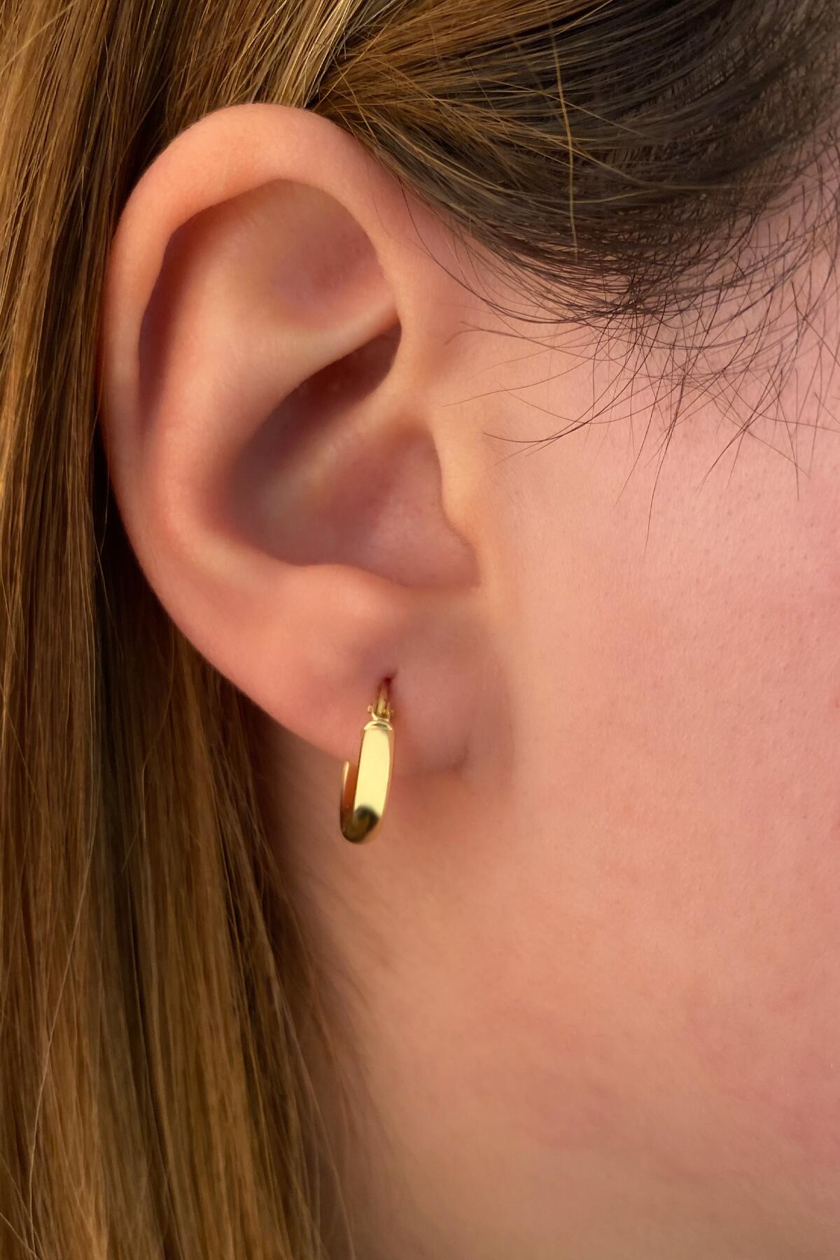 14K Gold Plain Tube Earrings