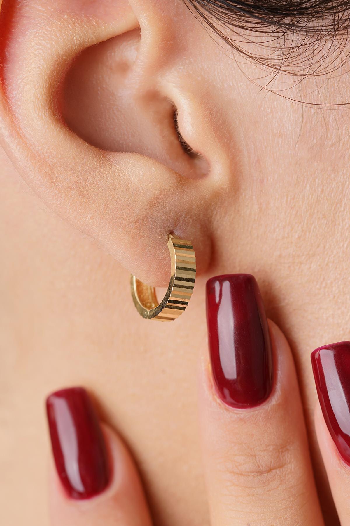 14K Gold Polished Mini Hoop Earrings