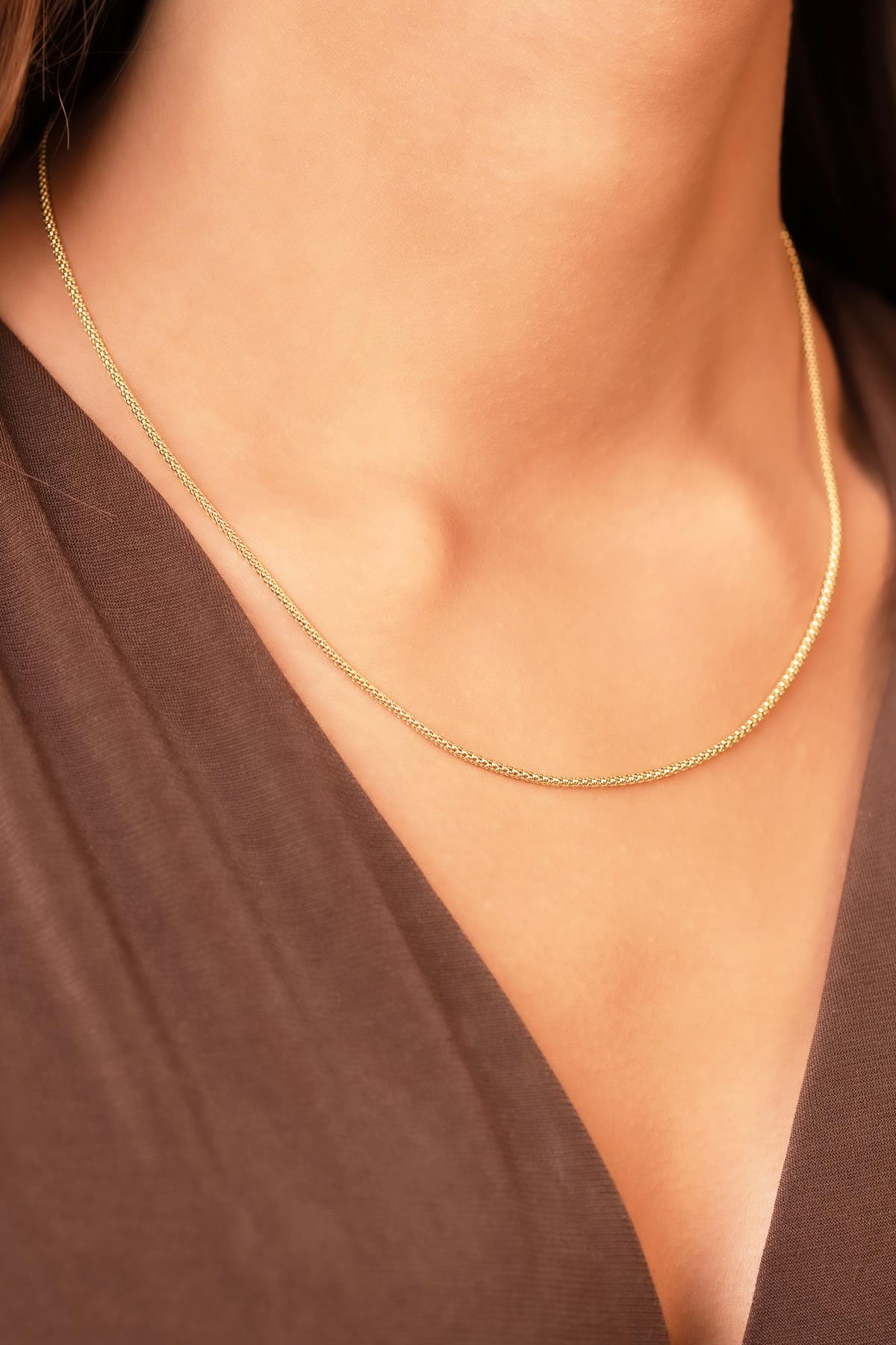 14K Gold Popcorn Chain