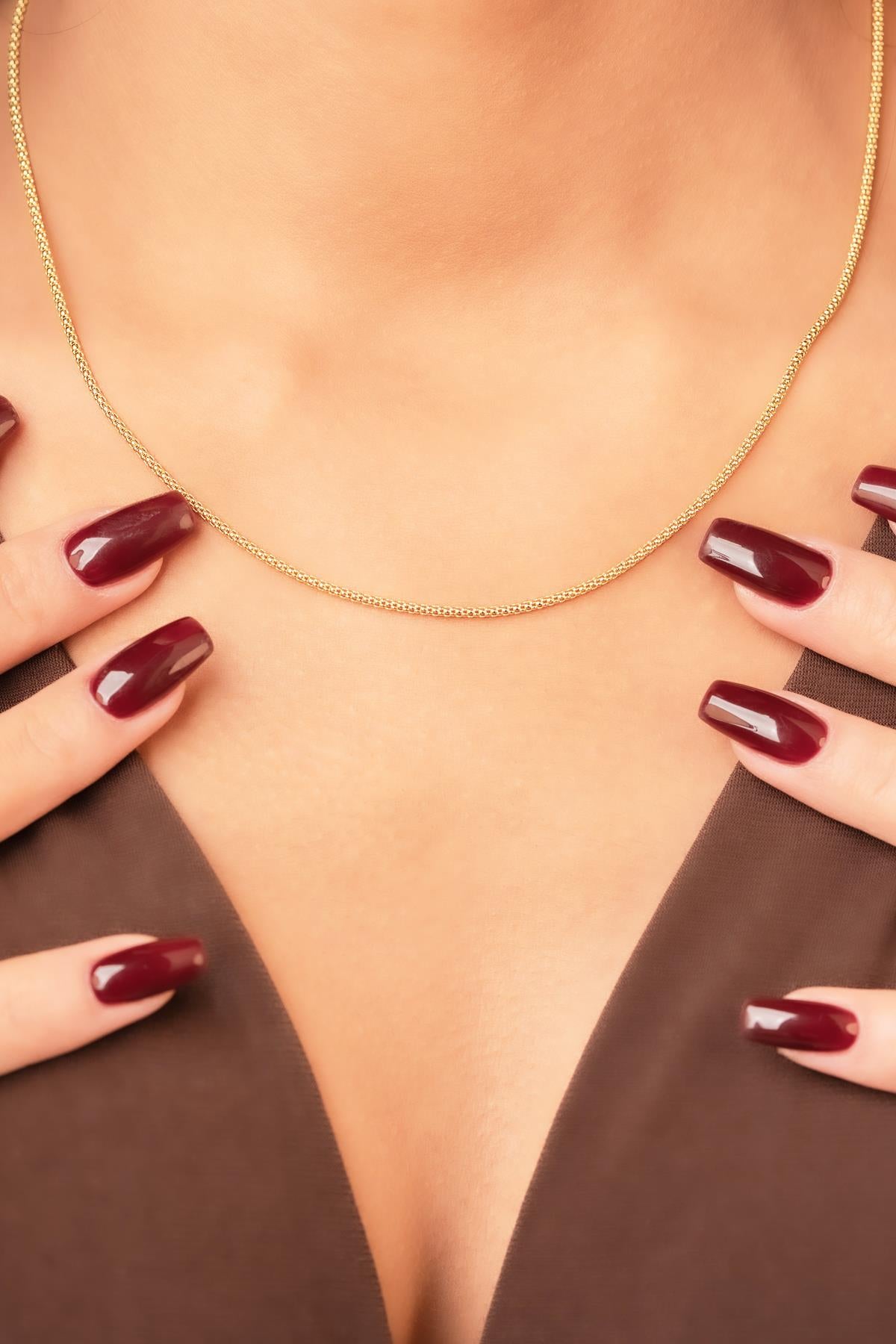 14K Gold Popcorn Chain