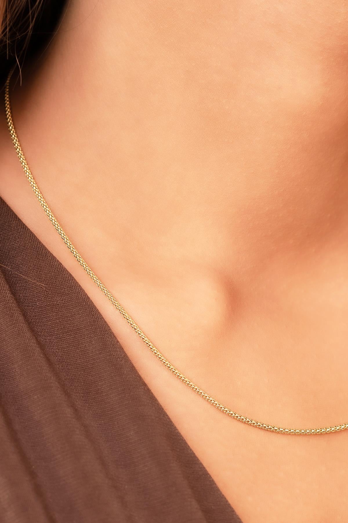 14K Gold Popcorn Chain