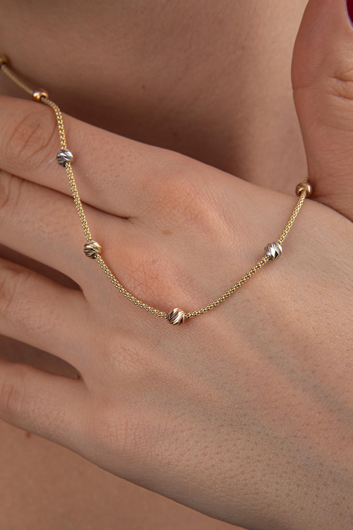 14K Gold Popcorn Dorica Ball Necklace