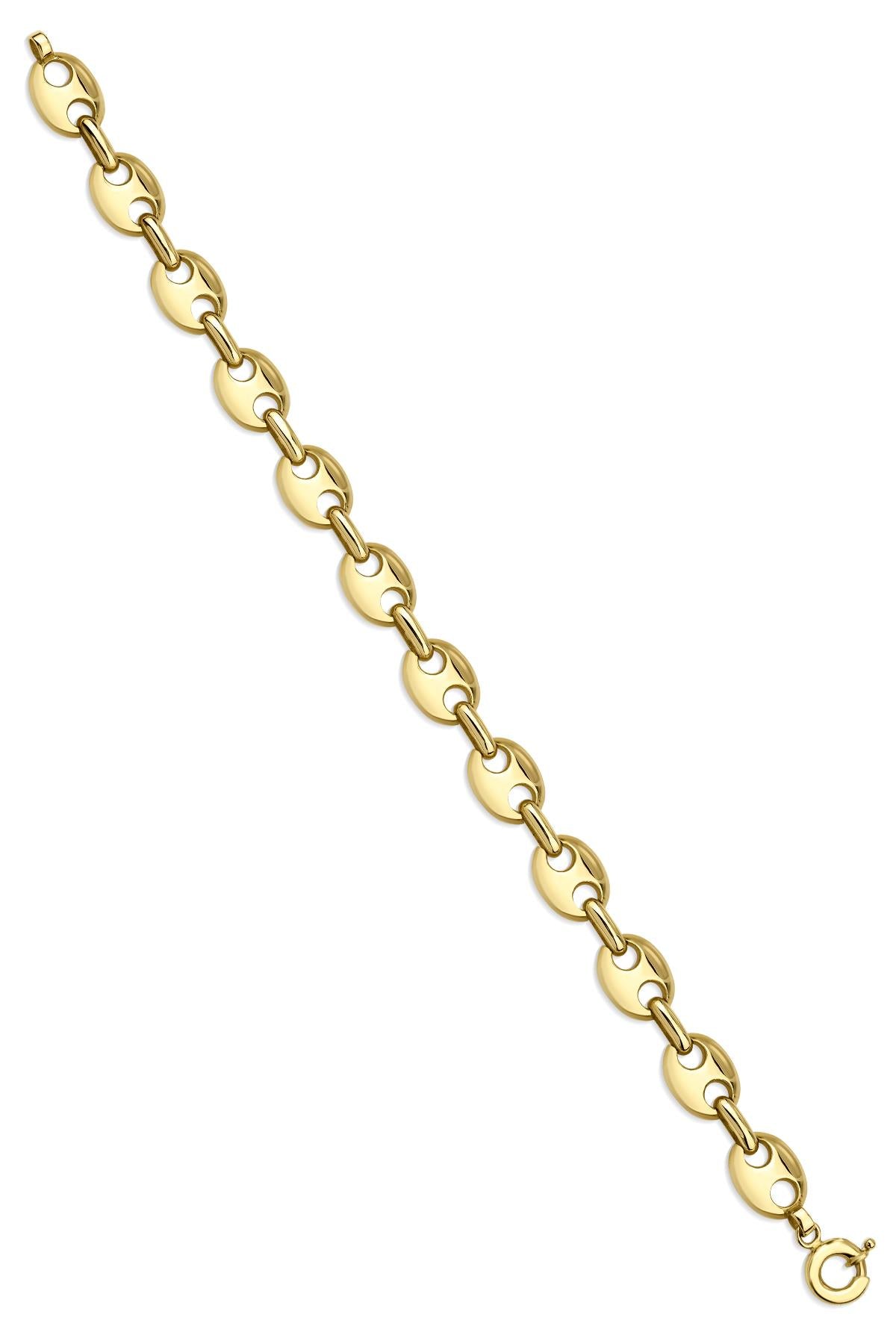 14K Solid Gold Puff Bracelet