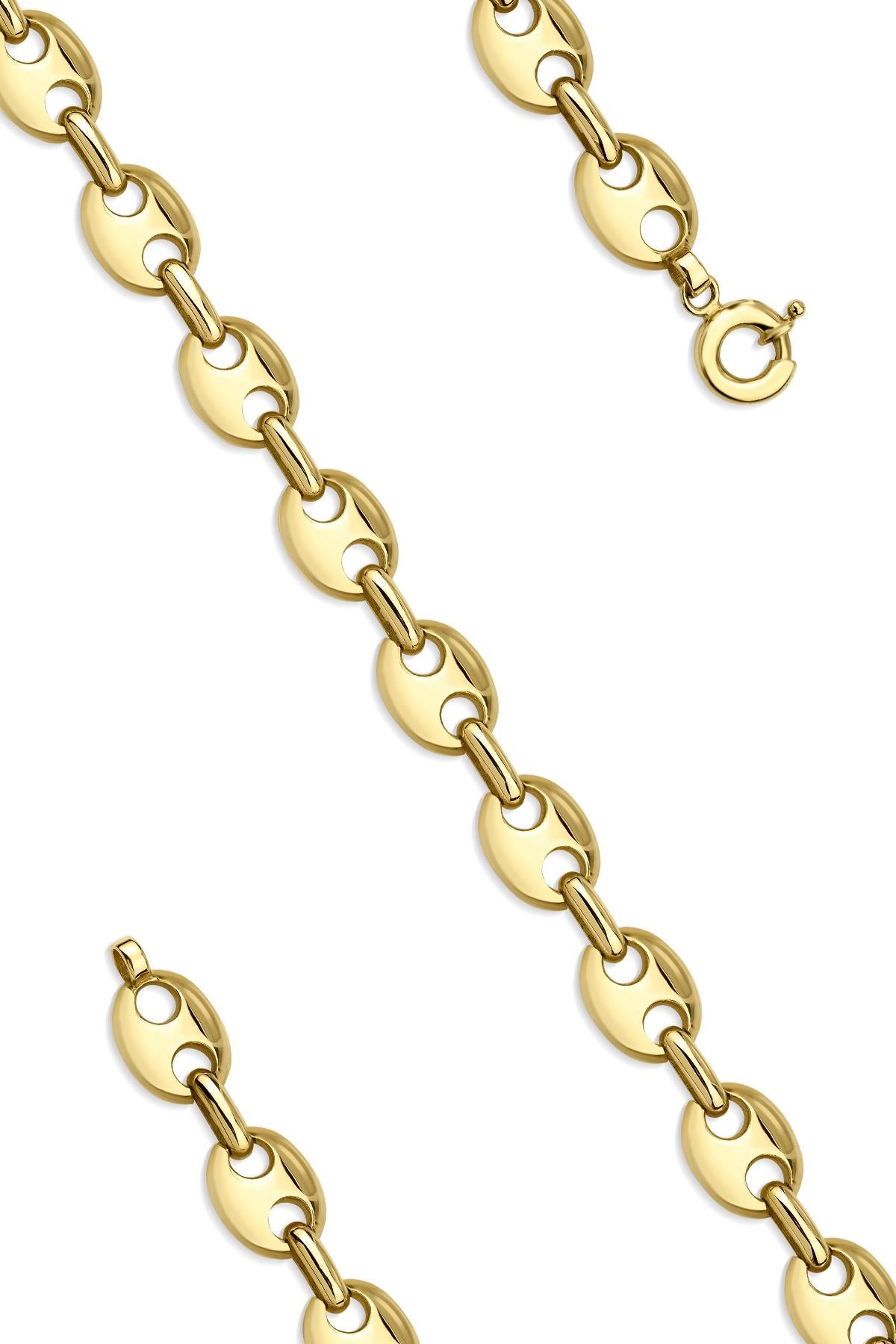 14K Solid Gold Puff Bracelet