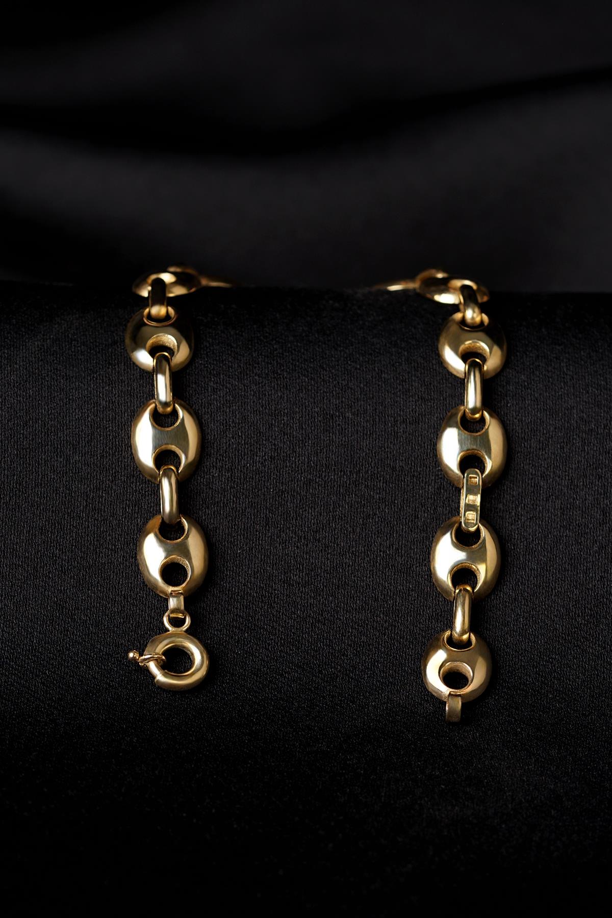 14K Solid Gold Puff Bracelet