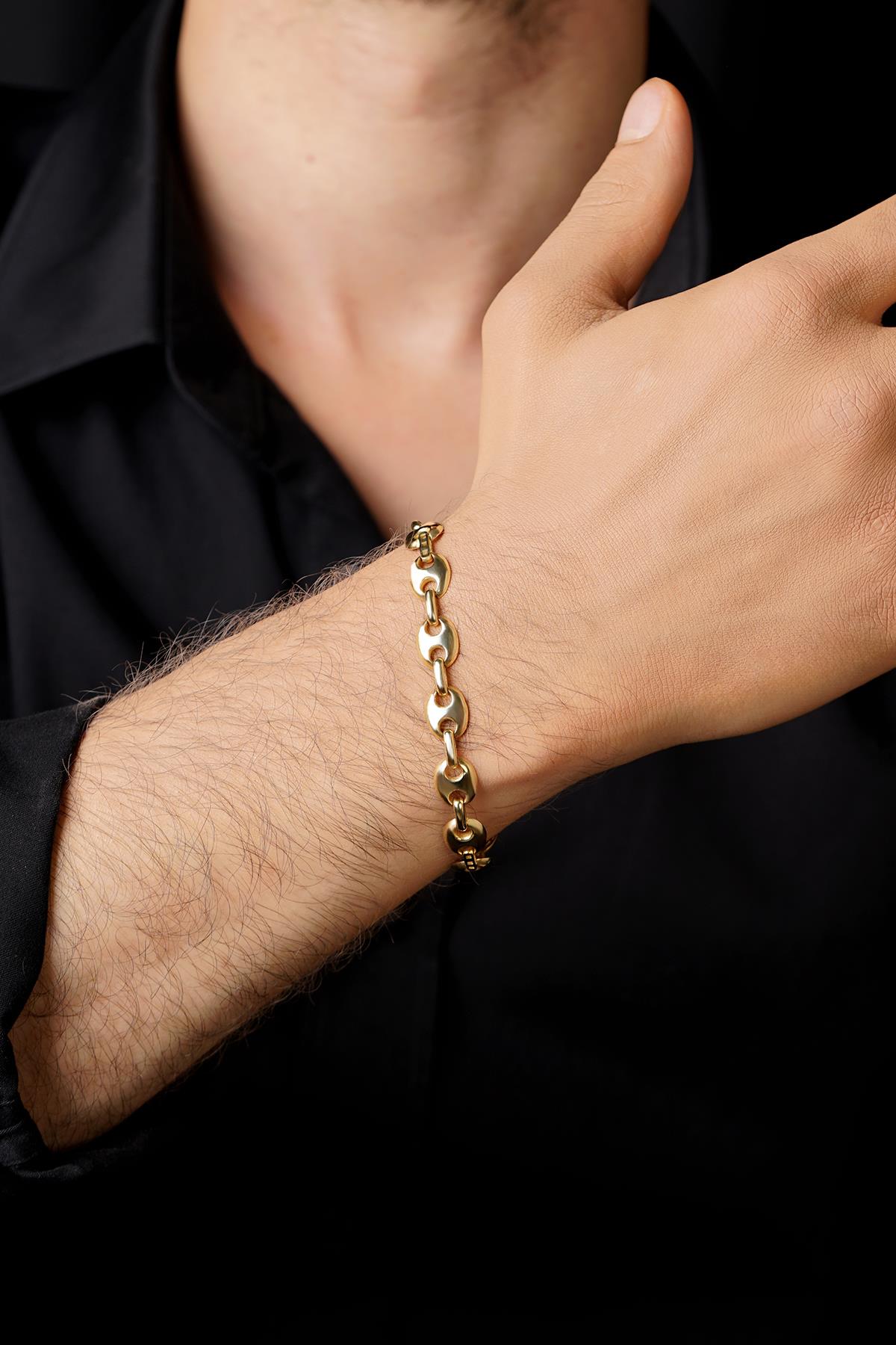 14K Gold Puff Bracelet