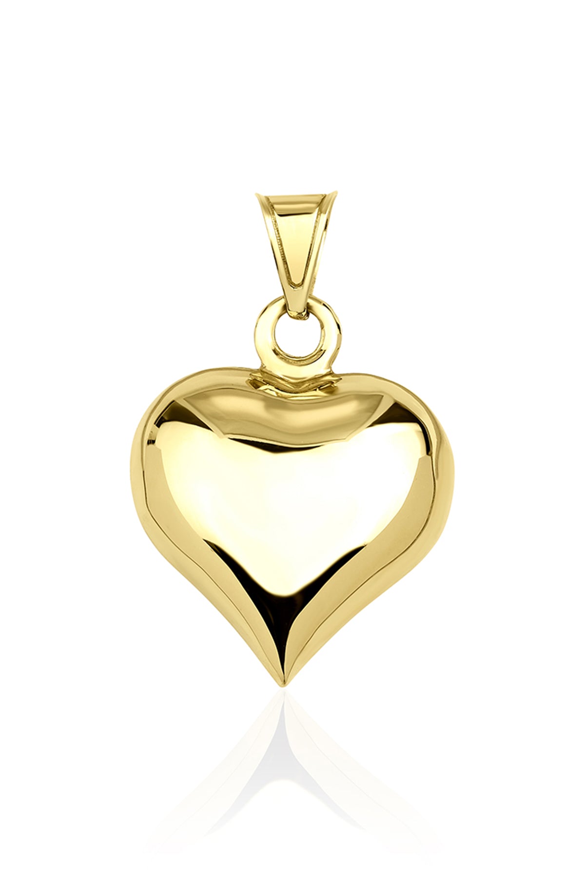 14K Gold Puff Heart Charm