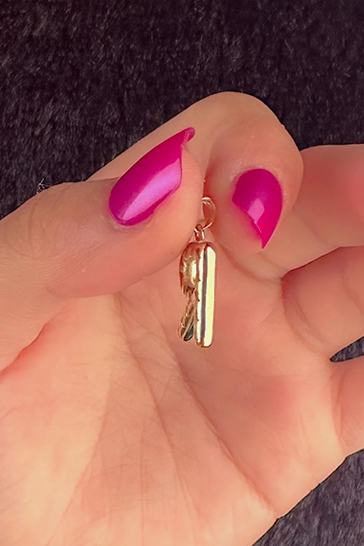 14K Gold R Letter Charm