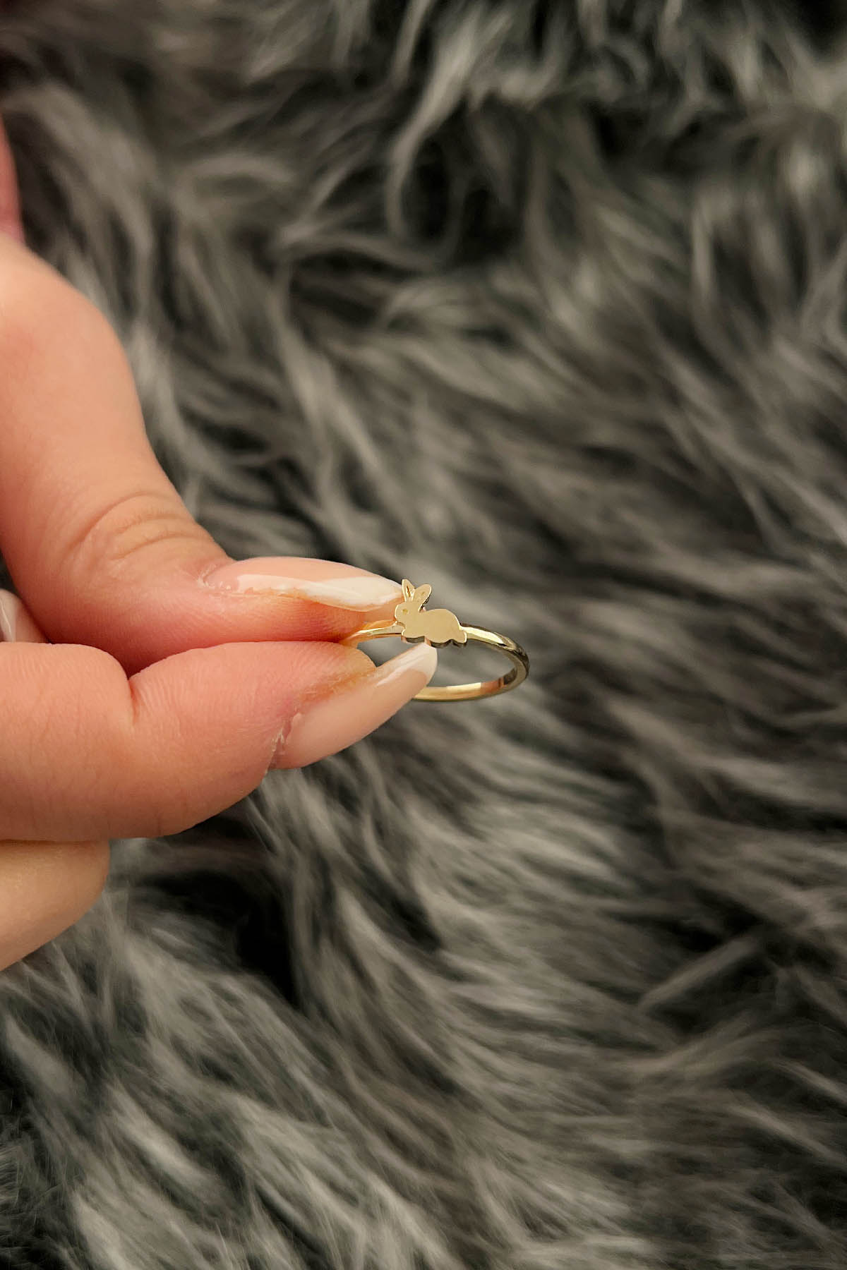 14K Gold Rabbit Shaped Ring