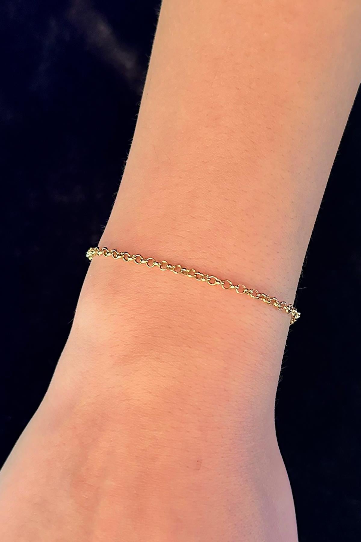 14K Gold Rolo Bracelet 0,100 inches