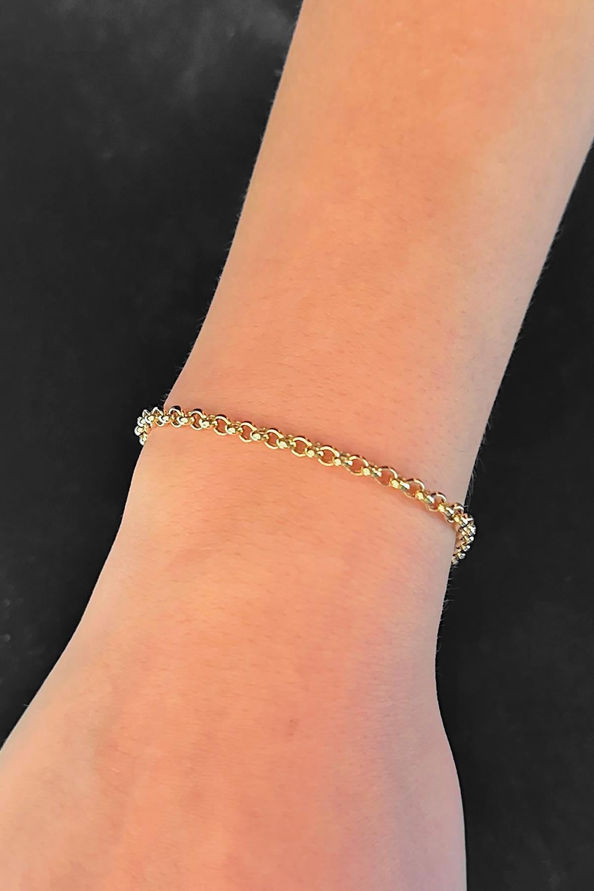 14K Gold Rolo Bracelet 0.137 inch