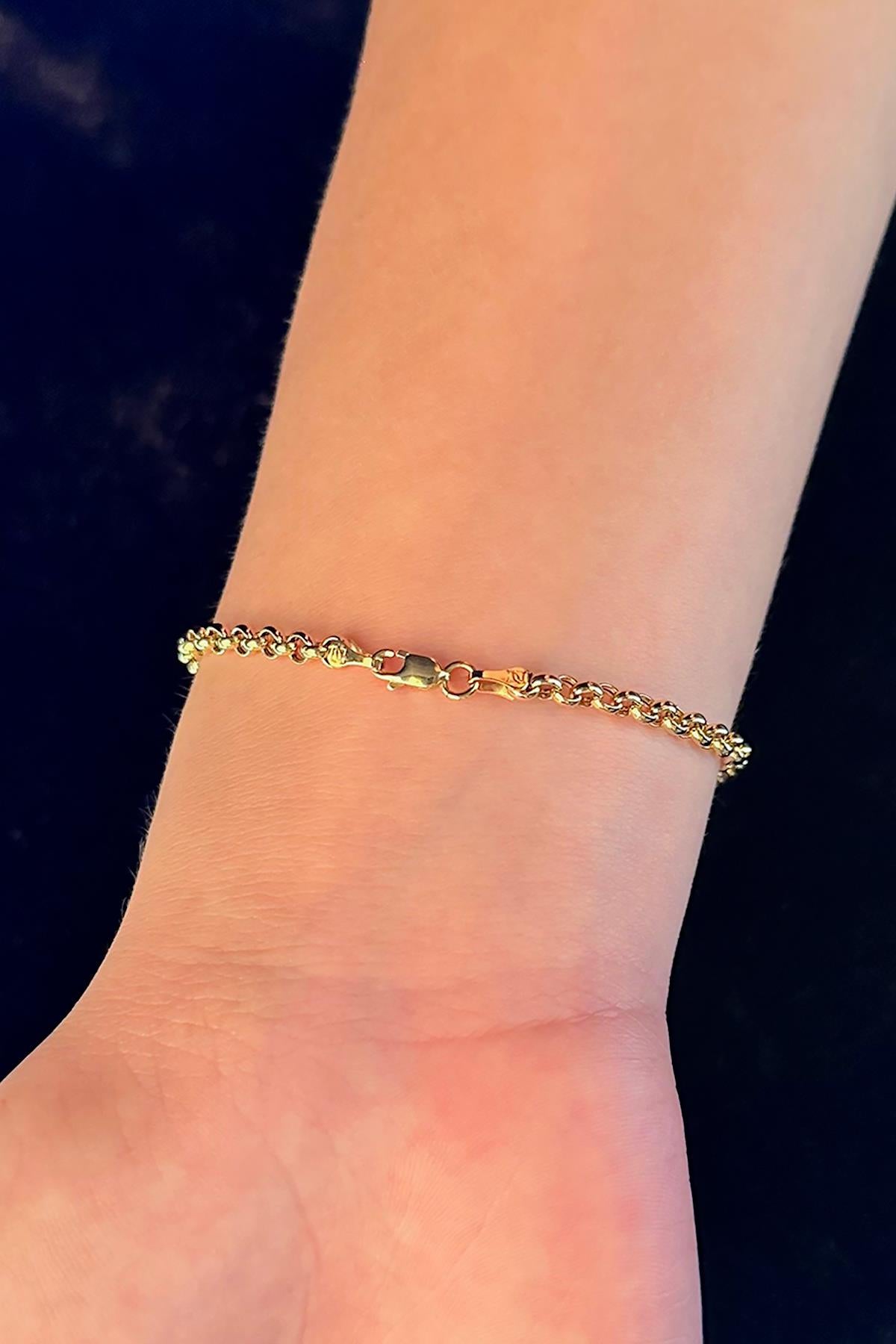 14K Gold Rolo Bracelet 0.137 inch