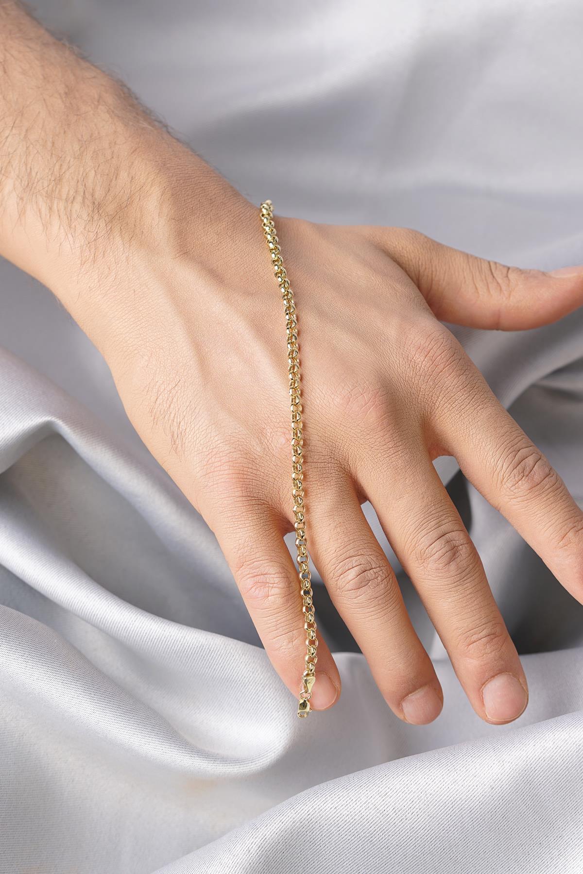 14K Solid Gold Rolo Bracelet