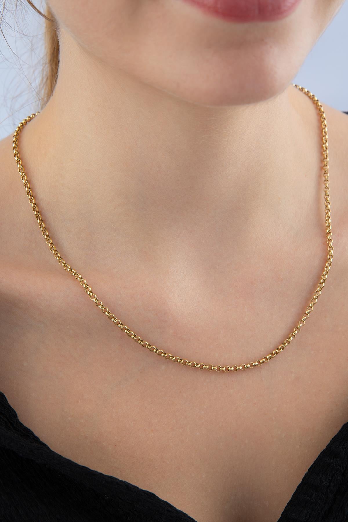 14K Gold Rolo Chain 0.110 inch