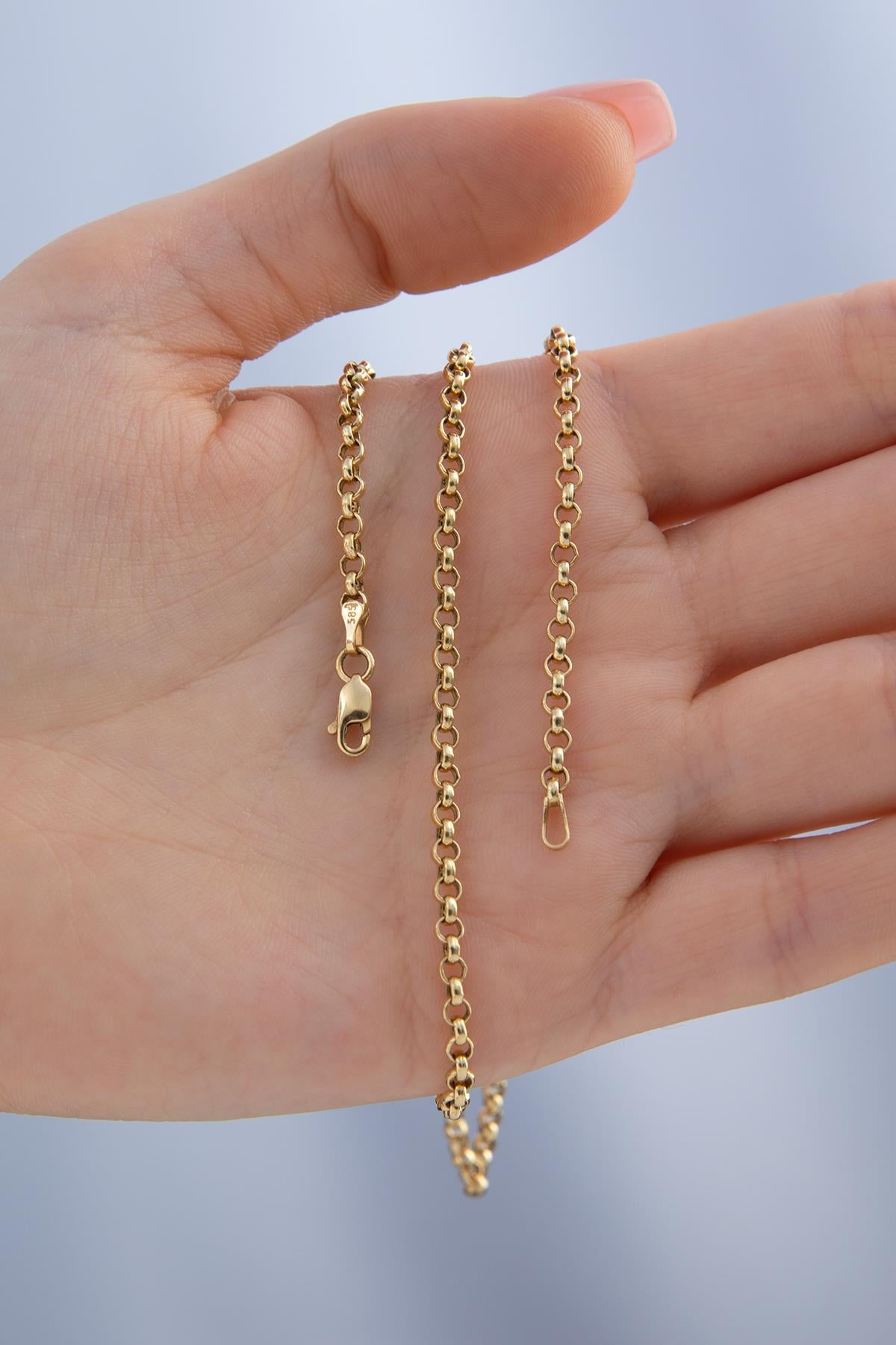 14K Gold Rolo Chain 0.110 inch