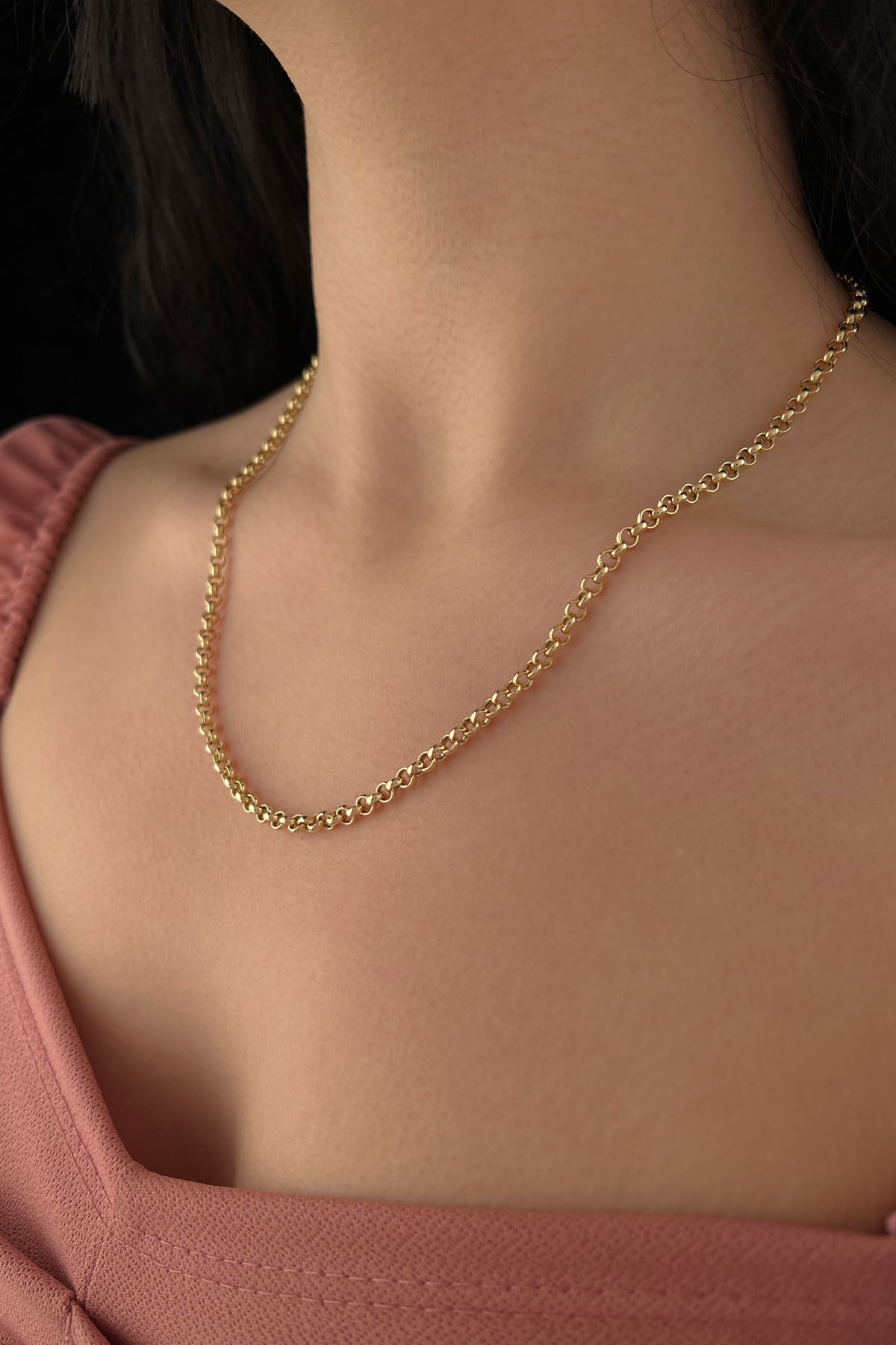 14K Gold Rolo Chain 0.157 inch