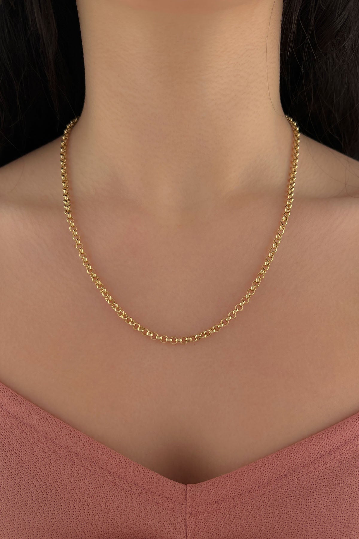 14K Gold Rolo Chain 0.157 inch