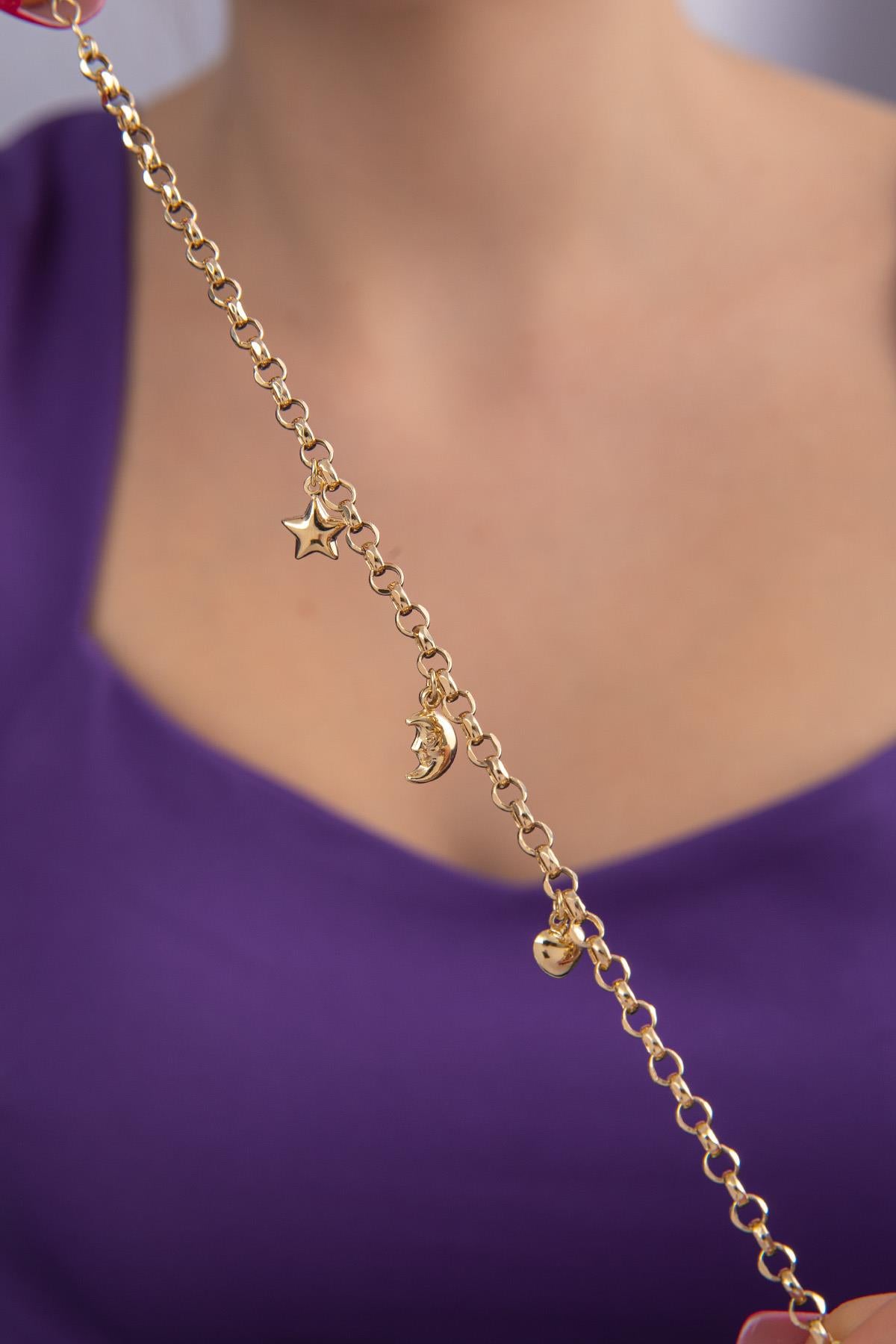 14K Gold Rolo Lucky Charm Bracelet 2